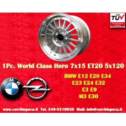 BMW WCHE 7x15 ET20 5x120 silver/diamond cut 5 E12, E28, E34, 6 E24, 7 E23, E32, E3, E9, M3 E30 cerchio wheel jante felge llanta