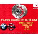 1 pz. cerchio BMW WCHE 7x15 ET20 5x120 silver/diamond cut 5 E12, E28, E34, 6 E24, 7 E23, E32, E3, E9, M3 E30