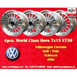 Volkswagen WCHE 7x15 ET30 4x100 silver/diamond cut BMW 1502-2002 tii, 3 E30, Opel Kadett B-C, Manta, Ascona cerchi wheels jantes