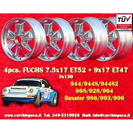 Porsche Fuchs 7.5x17 ET52 9x17 ET15 5x130 fully polished 944 1987-, 944S, 944S2, 968, 928, 964, 993, 996 cerchi wheels jantes fe