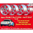 4 pcs. wheels Porsche  Fuchs 7.5x17 ET52 9x17 ET15 5x130 fully polished 944 1987-, 944S, 944S2, 968, 928, 964, 993, 996,