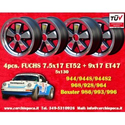 Porsche Fuchs 7.5x17 ET52 9x17 ET15 5x130 RSR style 944 1987-, 944S, 944S2 968 928 964 993 996 Boxster cerchi wheels jantes felg
