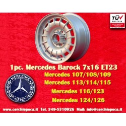 1 pz. cerchio Mercedes Barock 7x16 ET23 5x112 silver 107 108 109 113 114 115 116 123 124 126