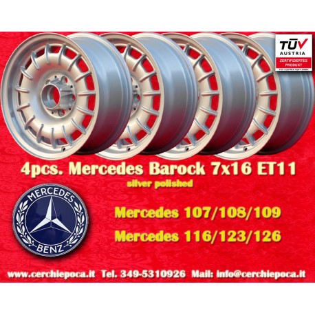 Mercedes Barock 7x16 ET11 5x112 silver 107 108 109 116 123 126 cerchi wheels jantes felgen llantas