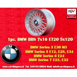 1 pc. wheel BMW BBS 7x16 ET20 5x120 silver M3 E30, 5 E12, E28, E34, 6 E24, 7 E23, E32, E3, E9