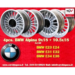 4 pz. cerchi BMW Alpina 9x18 ET12 10.5x18 ET20 5x120 silver 5 E34, 6 E24, 7 E23, E32, 8 E31