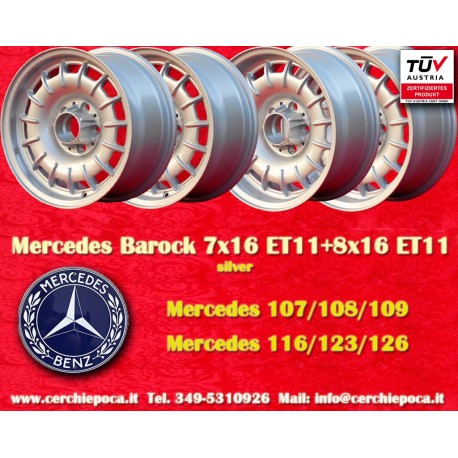 Mercedes Barock 7x16 ET11 8x16 ET11 5x112 silver 107 108 109 116 123 126 cerchi wheels jantes felgen llantas