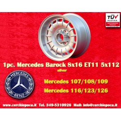 1 Stk Felge Mercedes Barock 8x16 ET11 5x112 silver 107 108 109 116 123 126