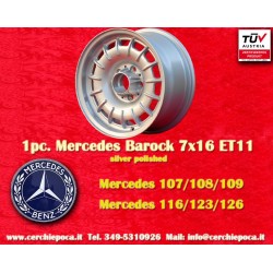 Mercedes Barock 7x16 ET11 5x112 silver 107 108 109 116 123 126 cerchio wheel jante felge llanta