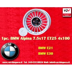 BMW Alpina 7.5x17 ET25 5x120 silver 3 E30 cerchio wheel jante felge llanta