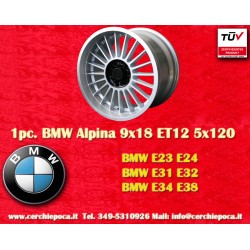 1 Stk Felge BMW Alpina 9x18 ET12 5x120 silver 5 E34, 6 E24, 7 E23, E32, 8 E31
