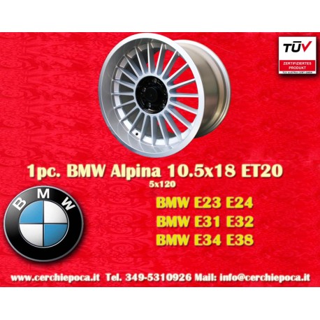 BMW Alpina 10.5x18 ET20 5x120 silver 5 E34, 6 E24, 7 E23, E32, 8 E31  cerchio wheel jante felge llanta