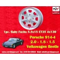 1 pc. wheel Porsche  Baby Fuchs 5.5x15 ET35 4x130 silver/diamond cut Beetle 67-, Karmann Ghia 67-, Type 3, 411, 412