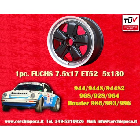 Porsche  Fuchs 7.5x17 ET52 5x130 matt black/diamond cut 944 1987 944S 944S2 968 928 964 993 996 cerchio wheel jante felge llanta