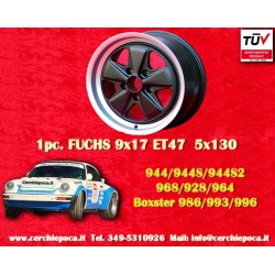 1 pc. wheel Porsche  Fuchs 9x17 ET47 5x130 matt black/diamond cut 944 1987-, 944S, 944S2, 968, 928, 964, 993, 996, Boxst