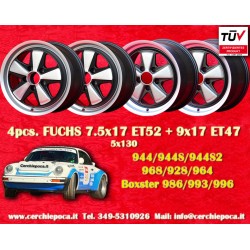 4 pcs. wheels Porsche  Fuchs 7.5x17 ET52 9x17 ET15 5x130 anodized look 944 1987-, 944S, 944S2, 968, 928, 964, 993, 996, 