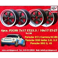 4 pcs. wheels Porsche  Fuchs 7x17 ET23.3 10x17 ET-27 5x130 matt black/diamond cut 911 -1989, 914 6, 944 -1986, turbo -19