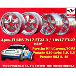 4 Stk Felgen Porsche  Fuchs 7x17 ET23.3 10x17 ET-27 5x130 fully polished 911 -1989, 914 6, 944 -1986, turbo -1989