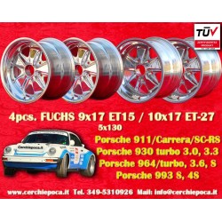 4 pcs. jantes Porsche  Fuchs 9x17 ET15 10x17 ET-27 5x130 fully polished 911 SC, Carrera -1989, turbo -1987 arriere