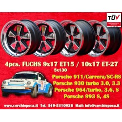 4 pcs. jantes Porsche  Fuchs 9x17 ET15 10x17 ET-27 5x130 fully polished 911 SC, Carrera -1989, turbo -1987 arriere