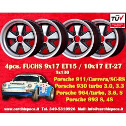 4 pcs. jantes Porsche  Fuchs 9x17 ET15 10x17 ET-27 5x130 anodized look 911 SC, Carrera -1989, turbo -1987 arriere