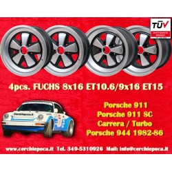 4 pz. cerchi Porsche  Fuchs 8x16 ET10.6 9x16 ET15 5x130 anodized look 911 SC, Carrera -1989, turbo -1987