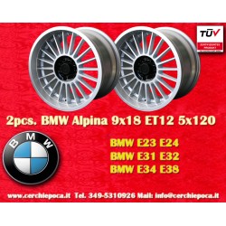 2 pz. cerchi BMW Alpina 9x18 ET12 5x120 silver 5 E34, 6 E24, 7 E23, E32, 8 E31