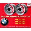 2 uds. llantas BMW Alpina 9x18 ET12 5x120 silver 5 E34, 6 E24, 7 E23, E32, 8 E31