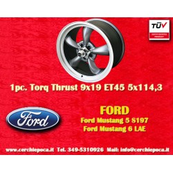 4 pcs. wheels Ford Torq Thrust  9x19 ET45 5x114,3 anthrazit/glanzgedreht Mustang S197 (2005-14), LAE (2105-)