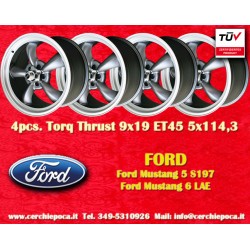 4 Stk Felgen Ford Torq Thrust  9x19 ET45 5x114,3 anthrazit/glanzgedreht Mustang S197 (2005-14), LAE (2105-)