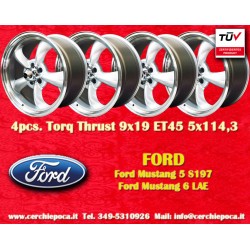 1 Stk Felge Ford Torq Thrust  9x19 ET45 5x114.3 silver/diamond cut Mustang S197 (2005-14), LAE (2105-)