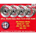4 pcs. wheels Alfa Romeo WCHE 7x15 ET25 5x98 silver/diamond cut Alfetta GTV 2.5, 75 1.8T, 2.0i, 3.0i, 156, 164