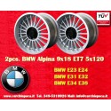 2 Stk Felgen BMW Alpina 9x18 ET7 5x120 silver 5 E34, 6 E24, 7 E23, E32, 8 E31
