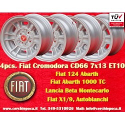 4 pz. cerchi Fiat Cromodora CD66 7x13 ET10 4x98 silver 124 Spider, Coupe, X1 9