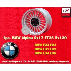 1 pc. jante BMW Alpina 9x17 ET25 5x120 silver/black M3 E12 E28 E34 E24 E23 E32 E3 E9