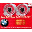 2 pcs. wheels BMW Alpina 9x17 ET25 5x120 silver/black M3 E12 E28 E34 E24 E23 E32 E3 E9