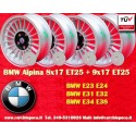 4 pcs. jantes BMW Alpina 8x17 ET25 9x17 ET25 5x120 silver/black center 5 E12, E28, E34, 6 E24, 7 E23, E32 