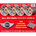 4 uds. llantas Mini Minilite 7x13 ET-7 4x101.6 silver/diamond cut Mini Mk1-3
