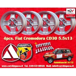 4 pcs. jantes Fiat Cromodora CD30 5.5x13 ET7 4x98 silver Autobianchi A112