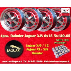 4 pcs. Llantas Jaguar Daimler 6x15 Jaguar XJ6/12 XJS