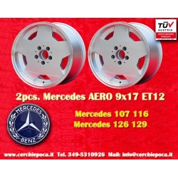 Mercedes Aero 9x17 ET0 5x112 silver/diamond cut 107 108 109 116 123 126 only back axle cerchio wheel jante llanta felge