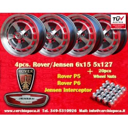 Rover Jensen  6x15 ET33 5x127 anthracite/diamond cut Interceptor, Rover P5 P6 cerchi wheels jantes llantas felgen