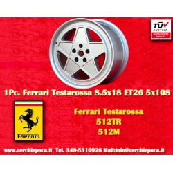 1 pc. jante Ferrari Testarossa 8.5x18 ET50 5x108 silver Testarossa 512TR, 512M