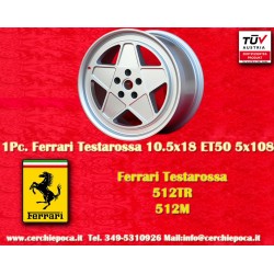 1 Stk Felge Ferrari Testarossa 10.5x18 ET26 5x108 silver Testarossa 512TR, 512M