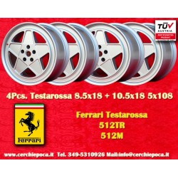 1 ud. llanta Ferrari Testarossa 10.5x18 ET26 5x108 silver Testarossa 512TR, 512M