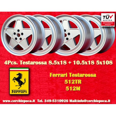 1 pc. wheel Ferrari Testarossa 10.5x18 ET26 5x108 silver Testarossa 512TR, 512M