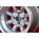 Fiat Minilite 9x13 ET-12 4x98 silver/diamond cut 124 Spider, Coupe, X1/9 cerchi wheels jantes felgen llantas