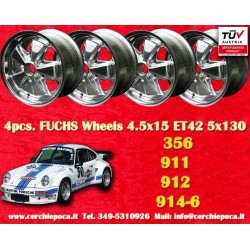 4 pcs. wheels Porsche  Fuchs 4.5x15 ET42 5x130 fully polished 356 C SC 911 -1969 912