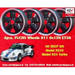 Porsche  Fuchs 6x15 ET36 5x130 matt black/diamond cut 911 -1989, 914 6, 944 -1986, 924 turbo-Carrera GT cerchio wheel llanta fel