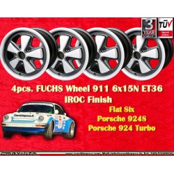 Porsche Fuchs 6x15 ET36 5x130 anodized look 911 -1989, 914 6, 944 -1986, 924 turbo-Carrera GT cerchio wheel jante felge llanta